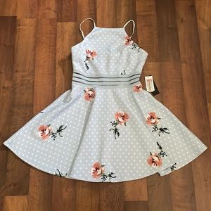 Polka dot and floral dress